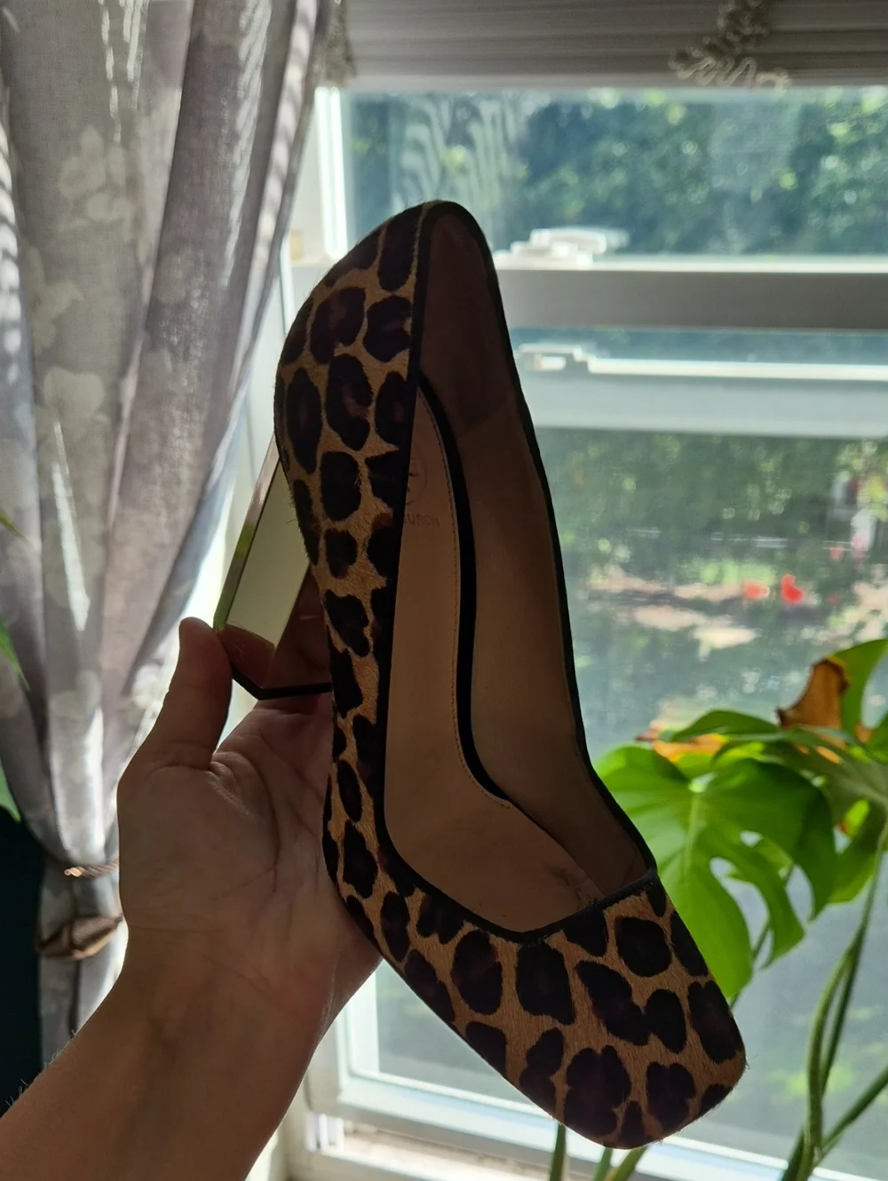 Leopard Print Block Heel Tory Burch Pumps - Women's Fashion Heels